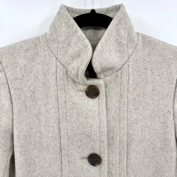 J.Crew Retro Lady Day Wool Blend Mandarin Collar Pleated Peplum Peacoat - Picture 3 of 6